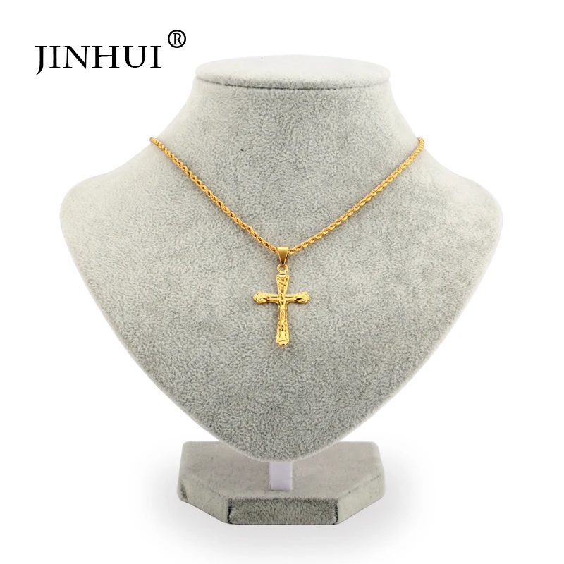 JIN HUI новинка 2019 модное Золотистое Ожерелье Long45 60 см религиозное ожерелье с