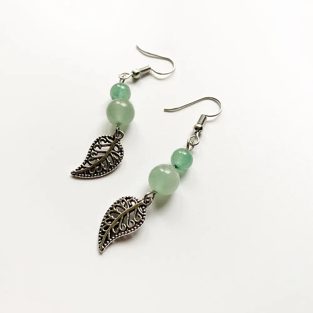 Натуральный камень зеленый авантюрин 6 8 мм круглые хрустальные висячие серьги