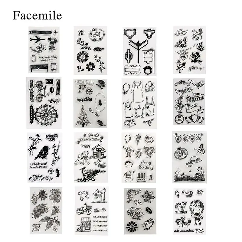 

Facemile 1PCS Clear Stamp Christmas Valentine Transparent Stamp For DIY Scrapbooking/Card Making/ Decoration Supplies