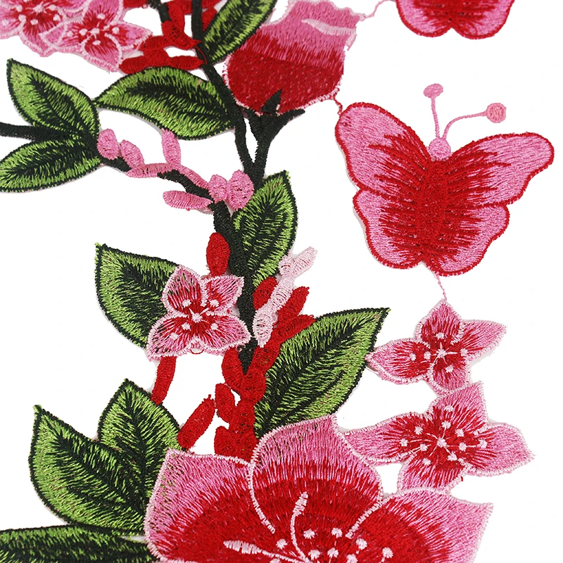 1 шт. Цветочная бабочка аппликация кружевная вышивка отделка Скрапбукинг кружева