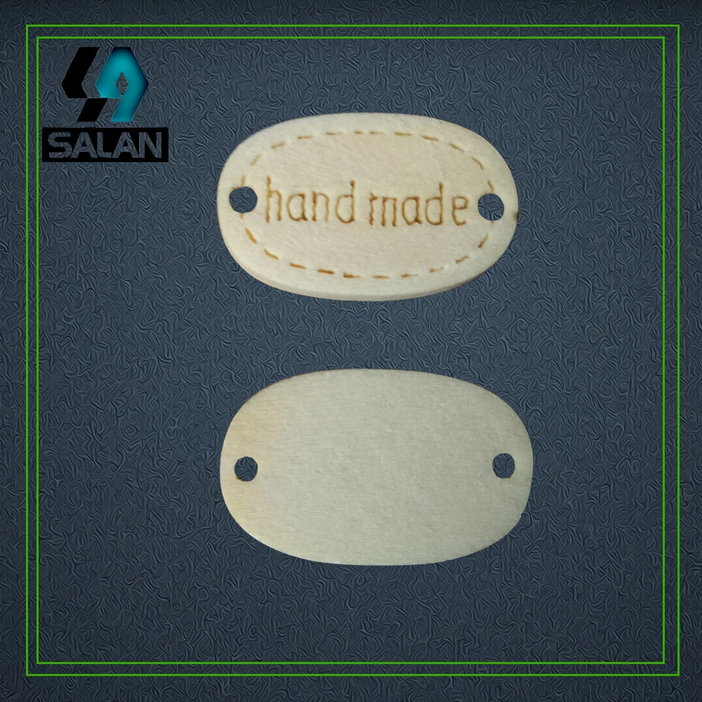 Лазерная деревянная этикетка ручной работы для ручного изготовления пуговиц