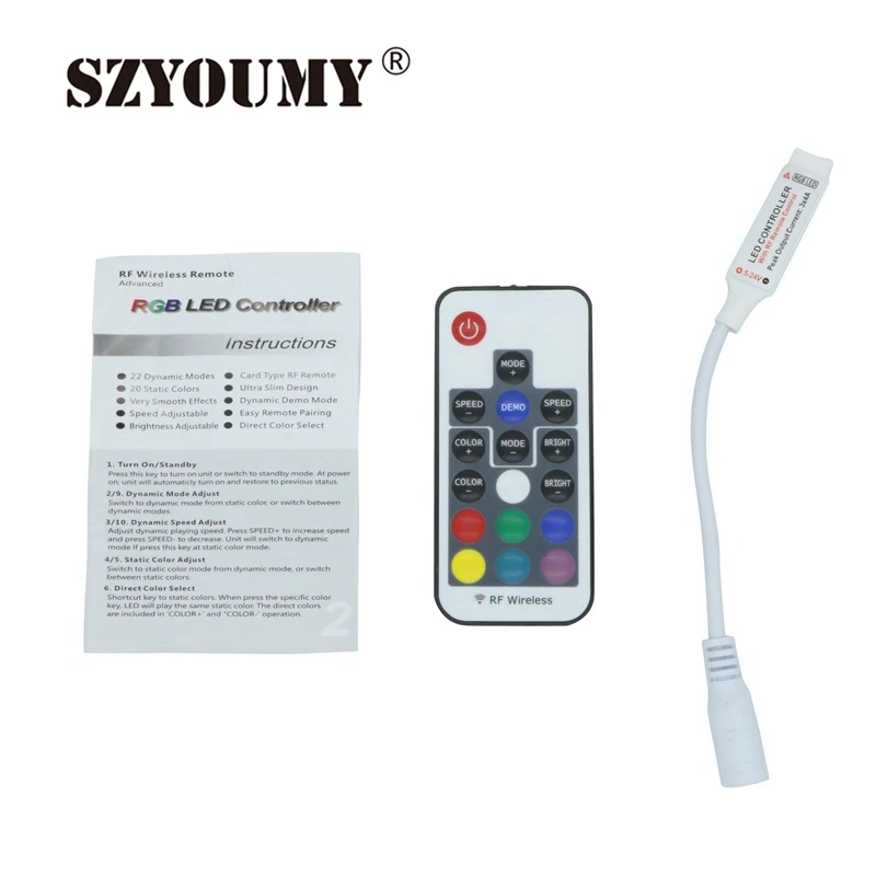 Пульт дистанционного управления SZYOUMY 17 клавиш RGB подсветодиодный ка|Контролеры