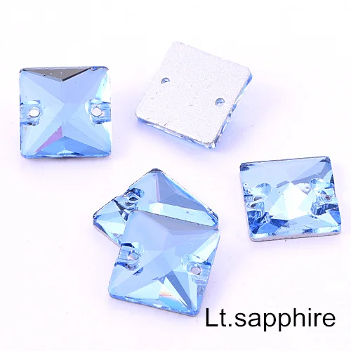 lt sapphire Квадратный цветной пришить стразы искрящегося цвета Кристалл aб для шитья стразы много Цвета стразы пришивные стразы для свадебное платье B3807 - Цвет: lt sapphire