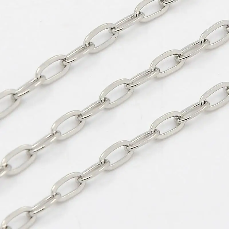 

304 Stainless Steel Cross Chains, Stainless Steel Color, 4.5x2.5mm