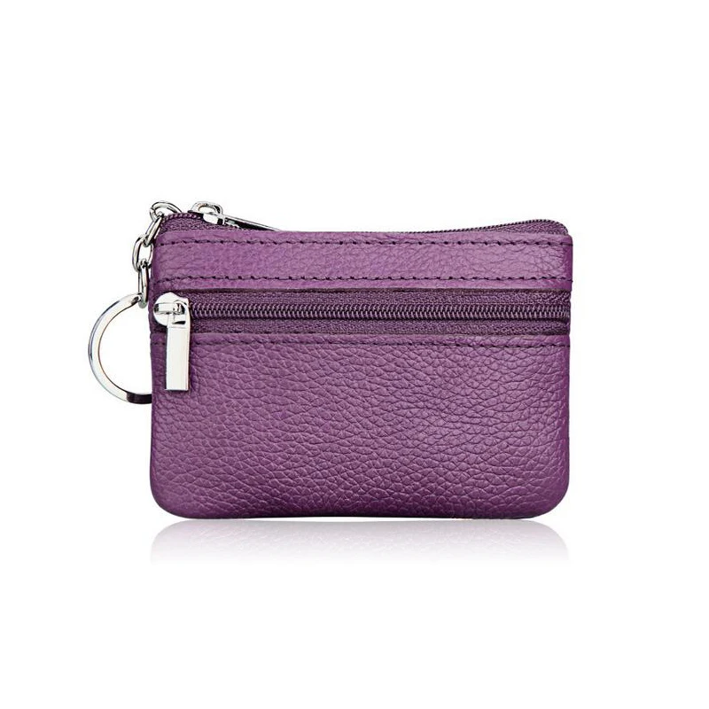 Конфеты Цвет Натуральной Кожи Портмоне Молния Мешок Монетки Мини Брелок