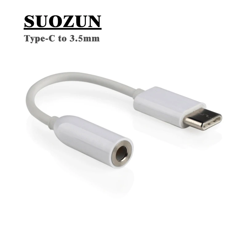 Кабель для наушников SUOZUN Type C 3 5 мм адаптер usb 1 Штекерный AUX аудиоразъем Xiaomi 6 Mi6 Letv 2