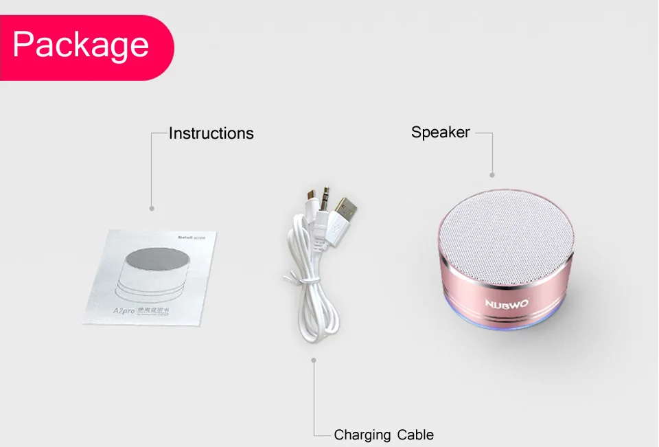 NUBWO портативный Bluetooth динамик с микрофоном/динамик телефона, AUX линии, карты памяти воспроизведения смартфонов для Apple/Android телефона