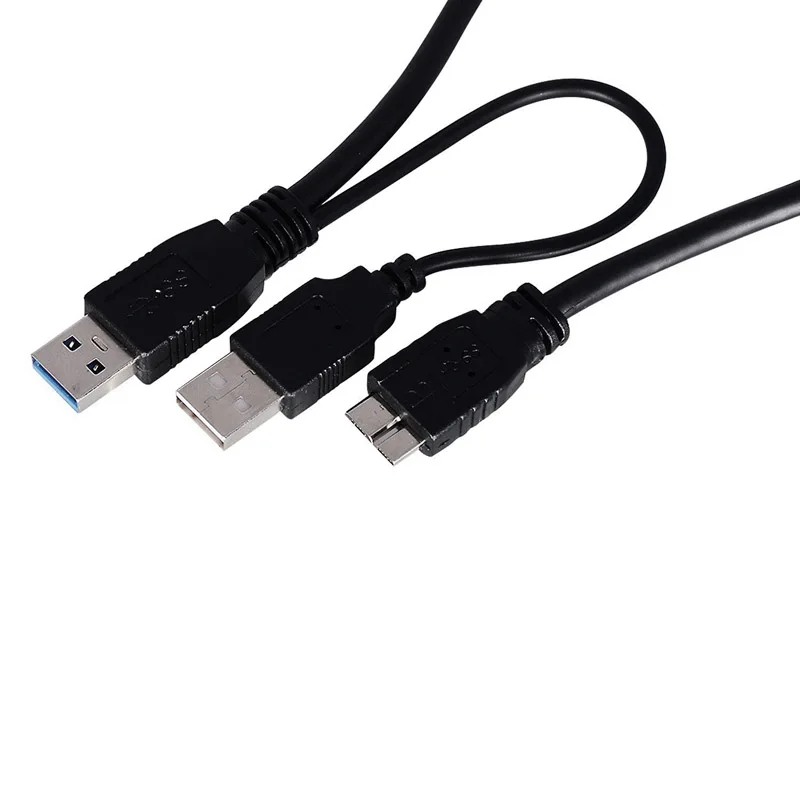 Высококачественный высокоскоростной кабель USB 3 0 Dual Power Y Shape 2 X Type A на Micro B внешние
