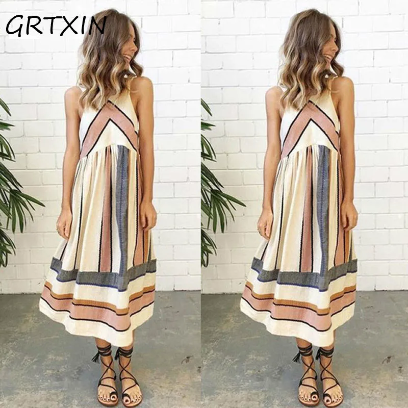 Женское летнее хлопковое платье без рукавов в полоску|cotton sundress|ladies summer dresssummer dress |