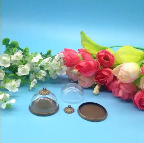 Стеклянный шар с полукруглым бронзовым покрытием 100 шт./лот 25 мм пузырьковая