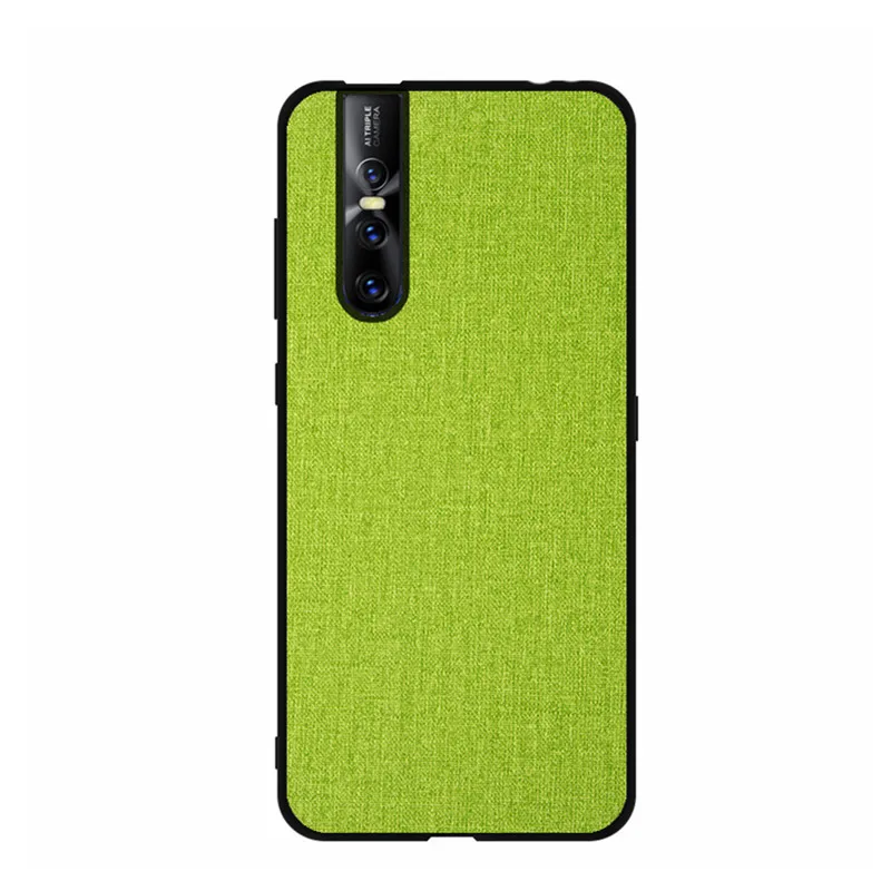 Green Чехол для Vivo S1 V11 V15 X27 Y83 Pro Чехол X20 X21 X23 Y17 Y3 Y15 Y81 V9 IQOO pro 5G Neo Z1 Новинка Роскошная ткань Бизнес крышка - Цвет: Green