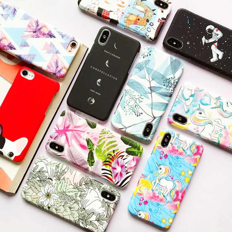 Чехол EKONEDA с милым мультяшным животным котом и собакой для iPhone 6, 6S Plus, 7, 8 Plus, X, XS, чехол для MAX XR, пластиковый матовый чехол для iPhone 7, чехол