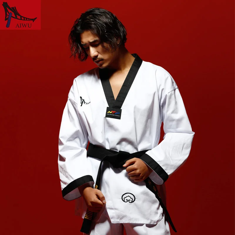 Боевые искусства TKD Tae Kwon Do Корея с V образным вырезом взрослая форма для тхэквондо