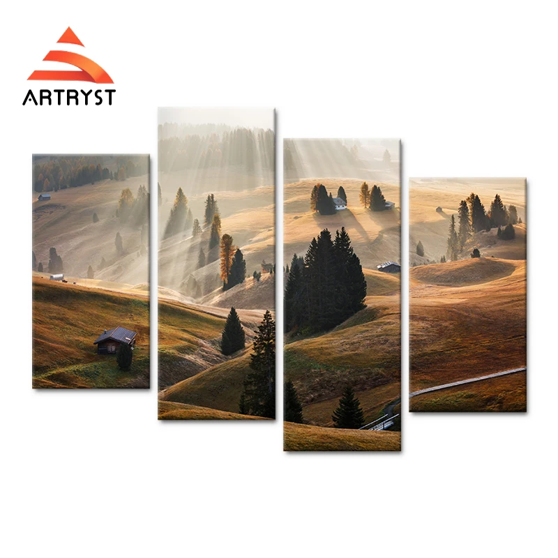 Artryst 4 шт. Современный домашний декор пейзаж холст живопись альпийское дерево