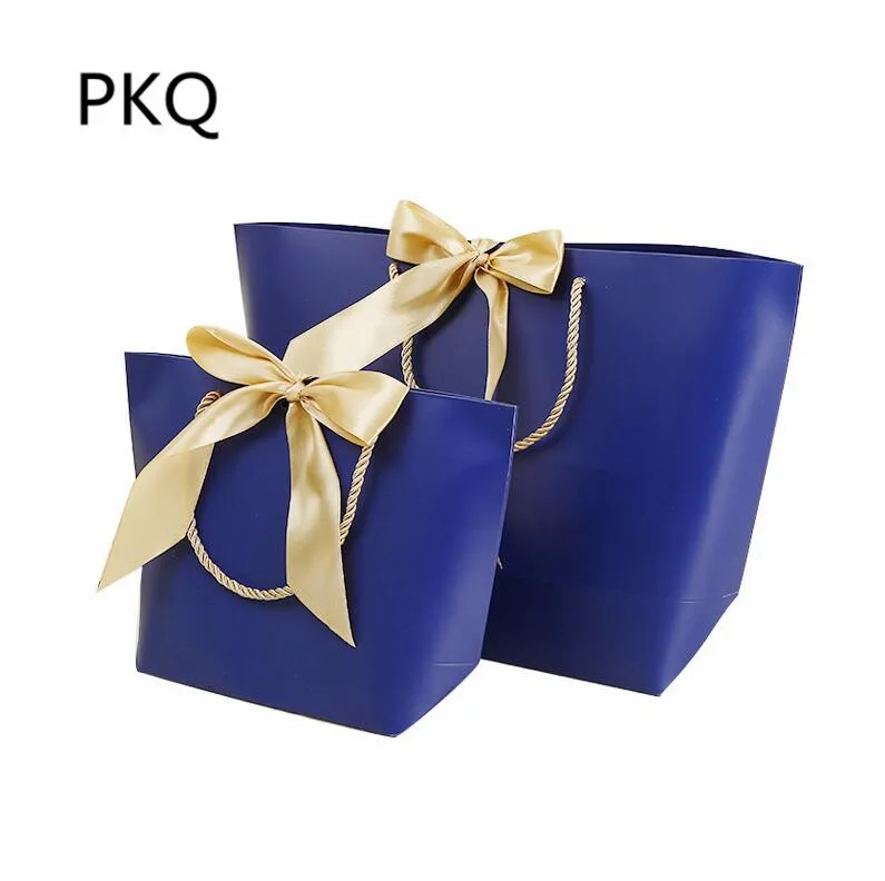 10 шт. розовый/синий Свадебные упаковка подарочные пакеты коробка с лентой