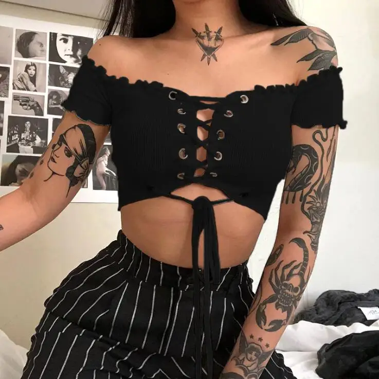 Женская уличная облегающая пустое отверстие кофта с открытыми плечами