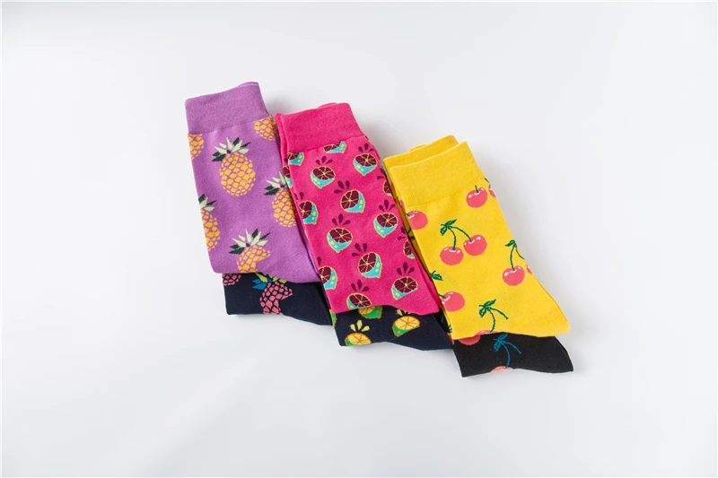 Мода sockmark скейтборд Chaussette Homme мода Фрукты Ананас черешня мужские носки Европейский США хип-хоп улица Crew забавные носки