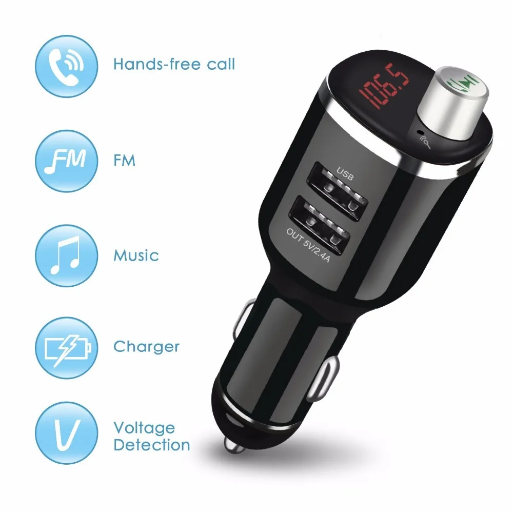 Nulaxy Hands free автомобильный комплект Bluetooth FM передатчик Беспроводной Автомобильный