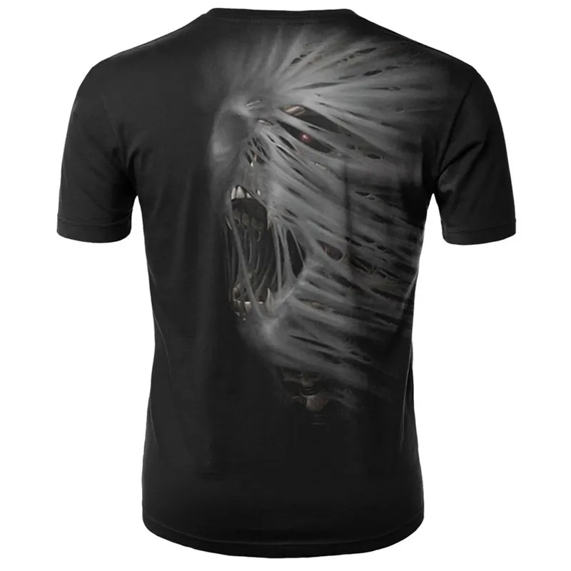 Черная футболка с коротким рукавом черепом одежда черепами футболки скелетом