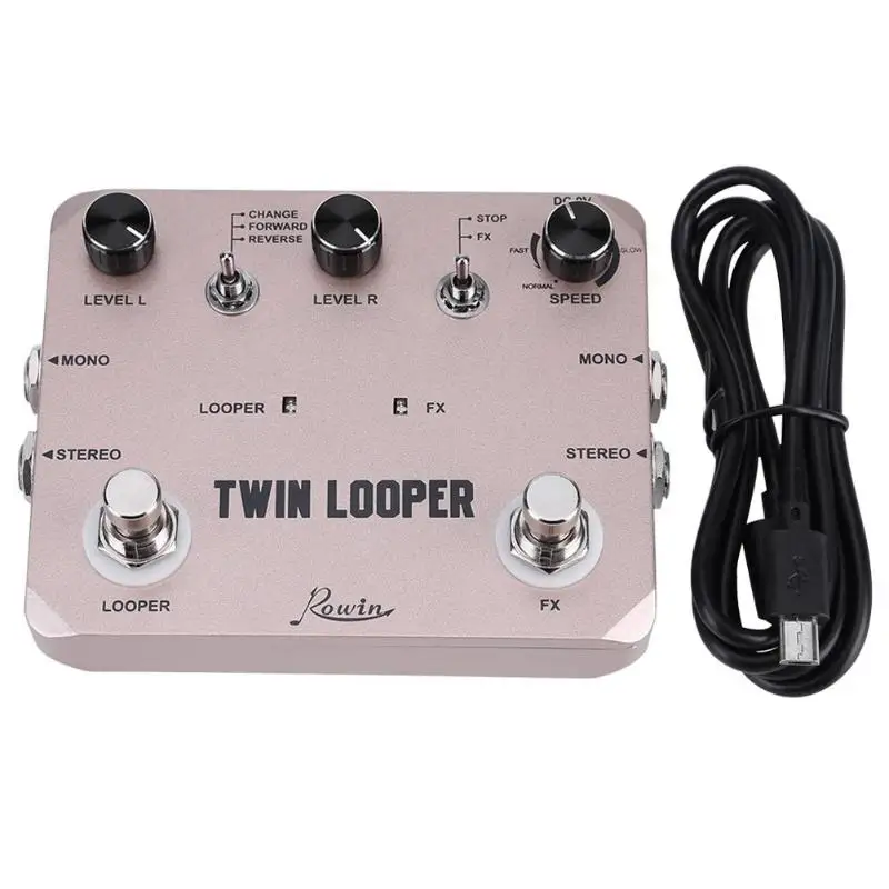 Rowin LTL-02, двойная гитарная педаль эффектов, Петельчатая станция, педаль эффектов для электрогитары, петельная станция, музыкальные аксессуары, гитарные части