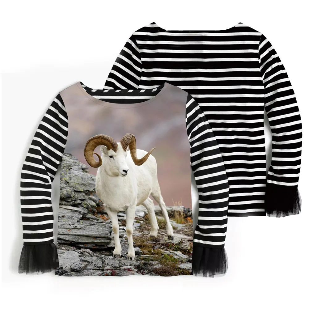 Детские футболки для девочек Полосатые с короткими рукавами и манжетами из