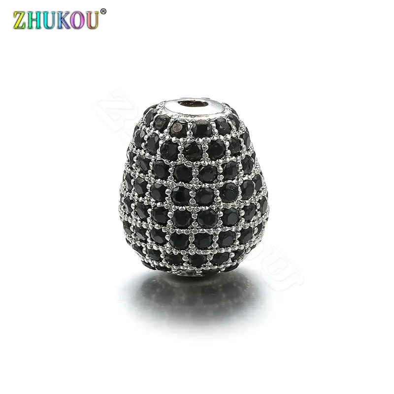 ZHUKOU 10 мм * 12 латунные кубические циркониевые круглые бусины для DIY ювелирных