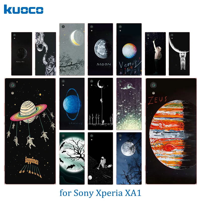 Чехол для телефона космическая Луна узор TPU пара 5 0 дюймов Sony XA1 Coque Xperia Dual G3112 G3116