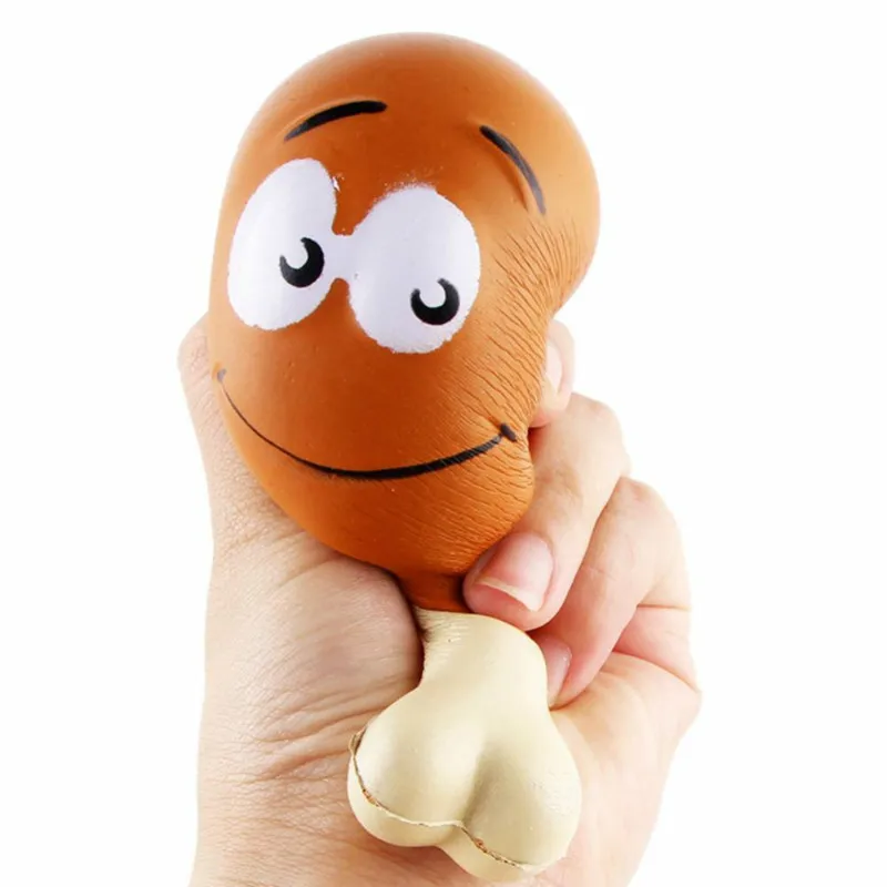 Mskwee Jumbo курица нога улыбка лицо медленно растет Сжимаемый Анти Стресс kawaii сжимает