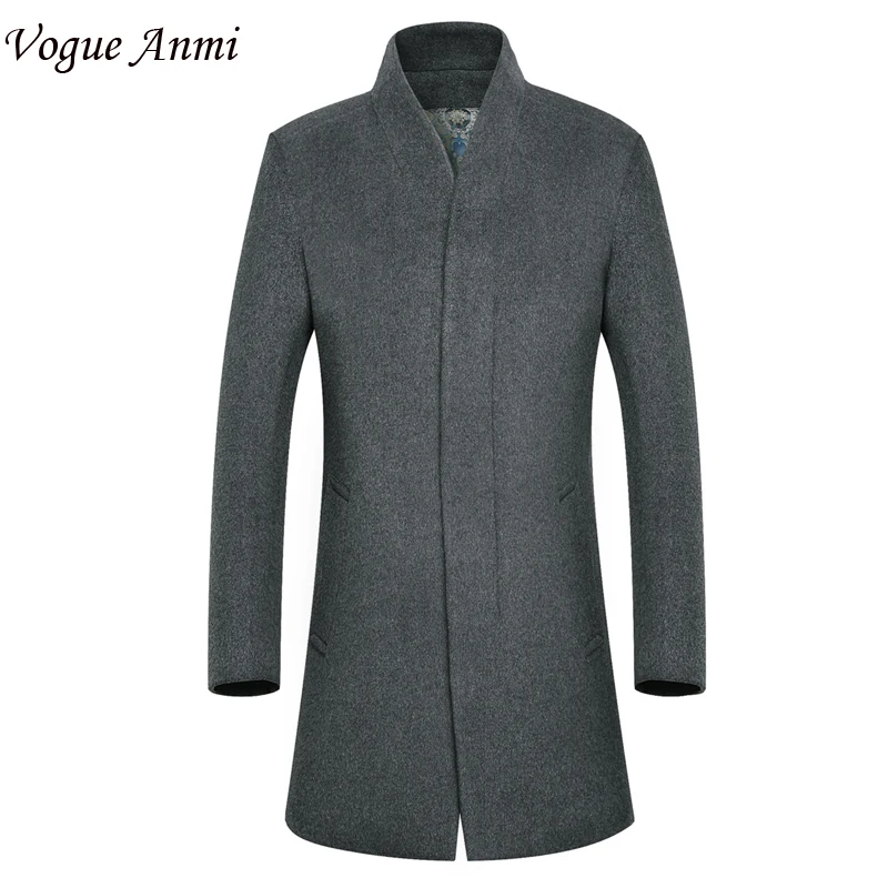 Vogue anmi. новый Человек Длинные плащ шерстяное пальто Зимняя Для мужчин шерсть