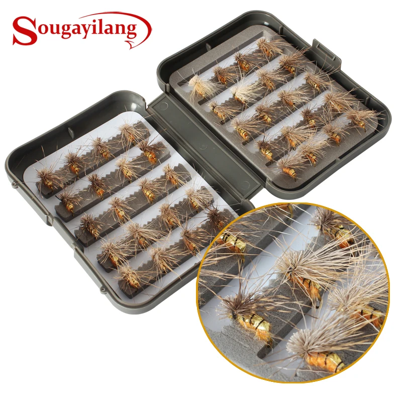 Sougayilang Акция рыболовные крючки для ловли нахлыстом 40 шт./кор. Мушки лосося одного