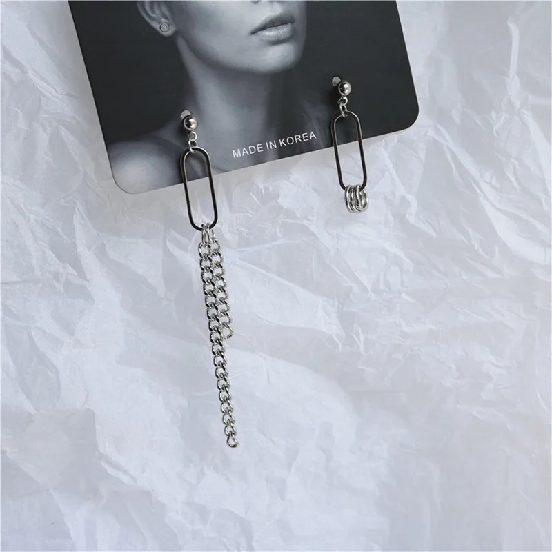 Style 6 Простые серьги-подвески в форме клинка в стиле панк с кисточкой для женщин, женские асимметричные серьги с круглой цепочкой - Окраска металла: Style 6
