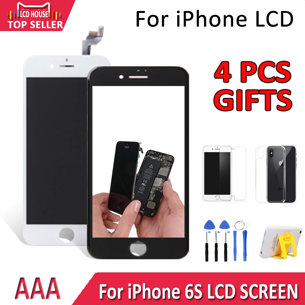 ЖК экран AAA + для iPhone 6S сенсорный с дигитайзером сменная сборка iPhone6S кольцом