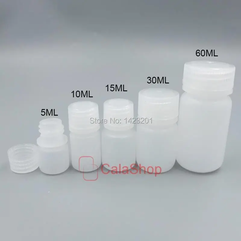 60ml 10 pcs / Lot Empty Plastic Sample vial Storage bottle tube Lab counting screw cap container | Дом и сад