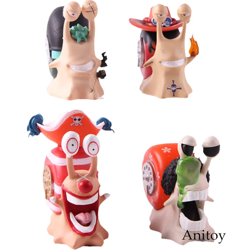 4PCS no retail box Аниме one piece Nami Luffy Ace Sanji Робин Чоппер Брук Зоро Usopp франки Багги Ло ден Mushi телефон фигурка игрушки - Цвет: 4PCS no retail box