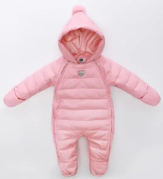

new 2018 newborn overalls Boys Girl Fur Romper Outfits Outdoor Jacket coat winter cold-proof warm Baby Romper