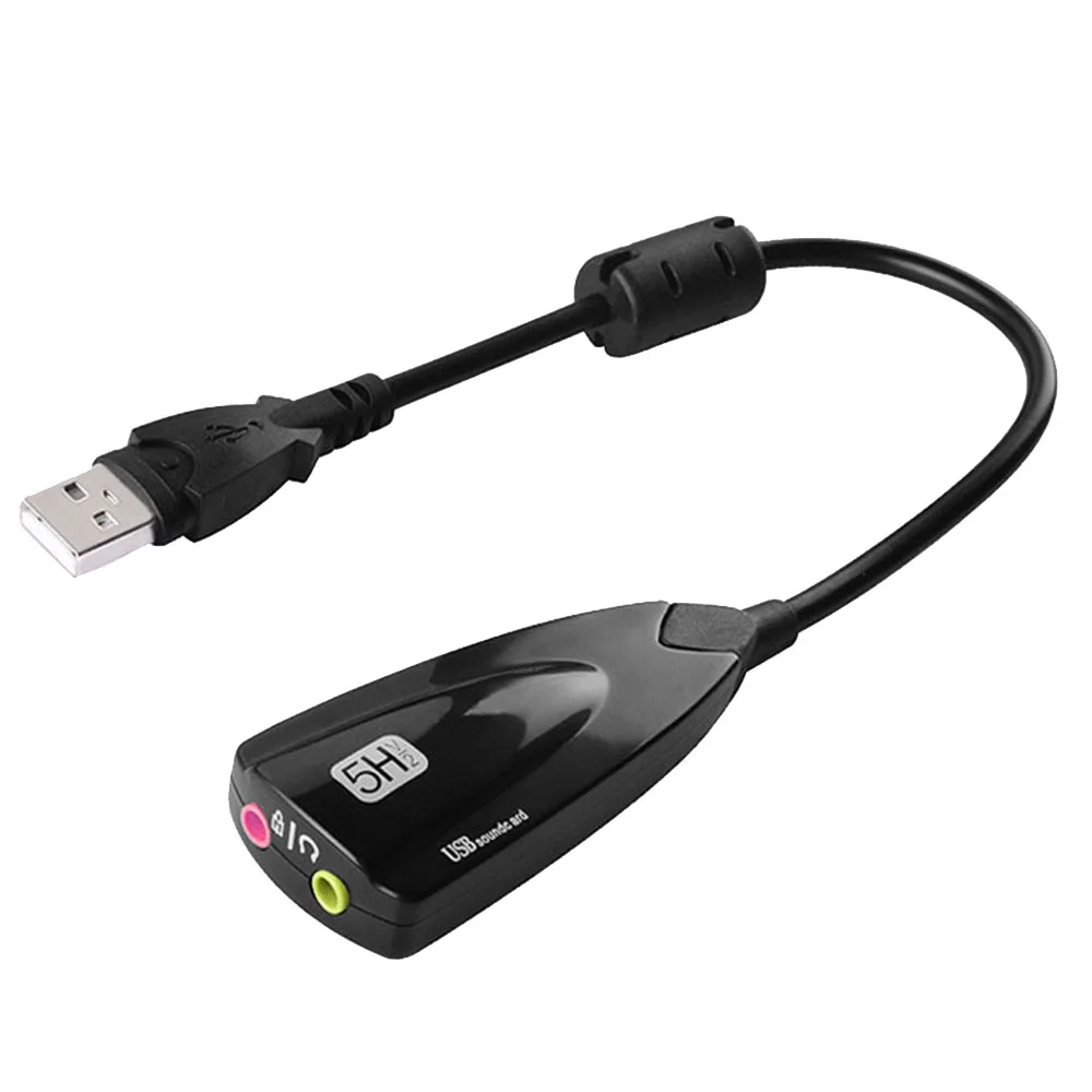 Внешняя звуковая карта 3D Аудио гарнитура микрофон 7 1 канал USB 2 0 5HV2 адаптер для