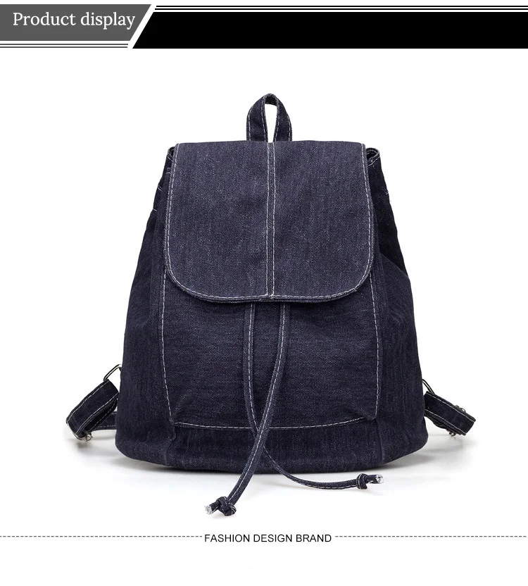 Холст Для женщин рюкзак джинсовая Drawstring школьные рюкзаки для подростков девочек небольшой рюкзак женский рюкзак Mochilas Feminina