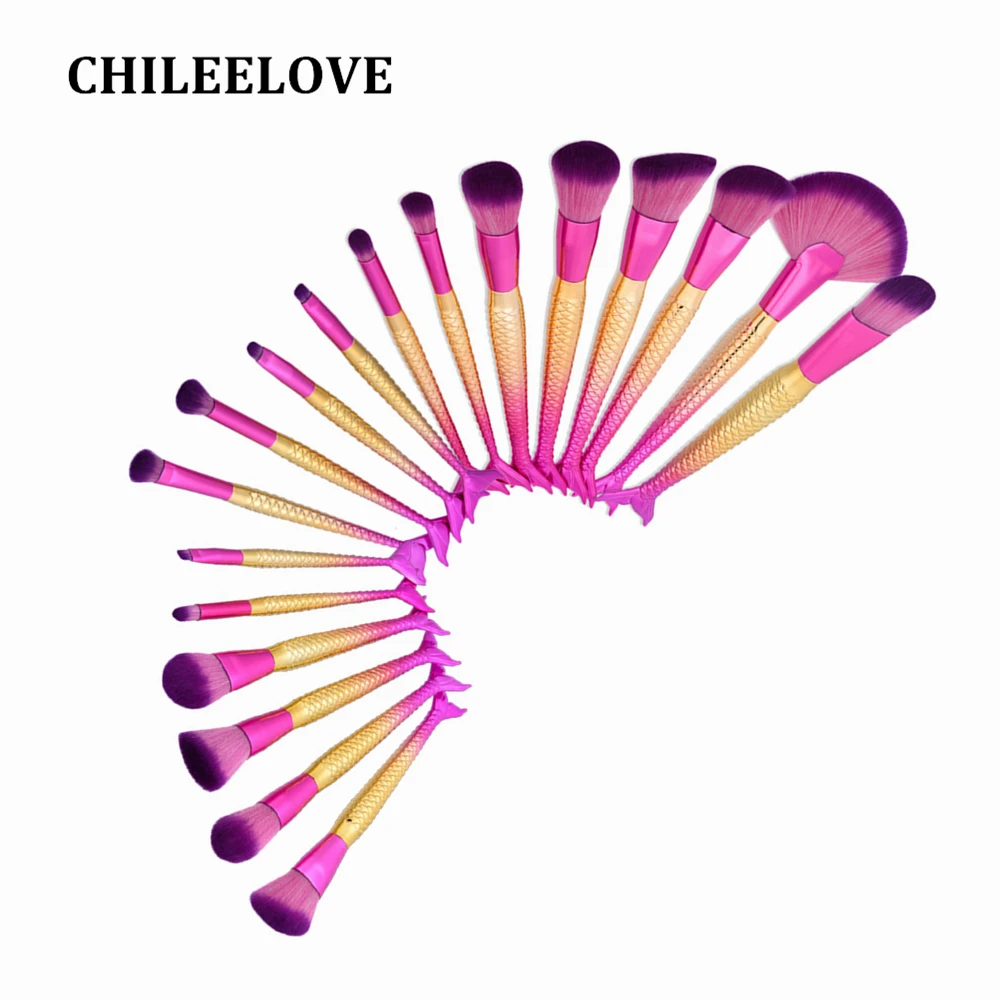 CHILEELOVE 8 10 11 12 13 18 шт./компл. Кисточки для макияжа Русалка наборы женщин девушка