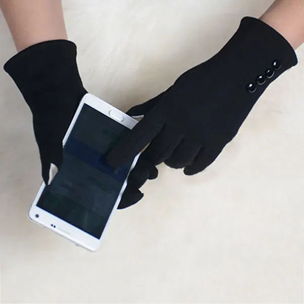 

Newly 1 Pair Fashion Womens Winter 4 Buttons Touches Screen Gloves Outdoor Sports Warm Gloves Mittens Mittens Cashmere DO99
