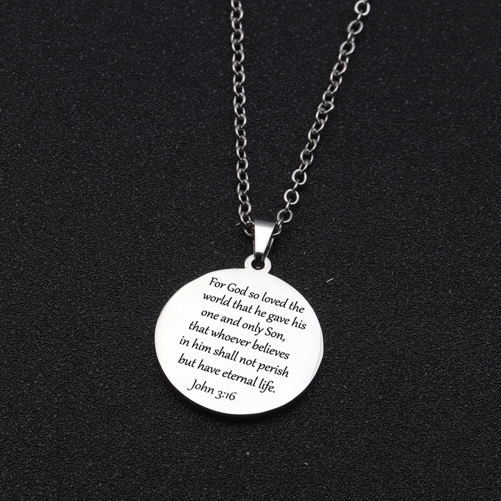 Круглое ожерелье с подвеской в виде зеркала религиозное из нержавеющей стали