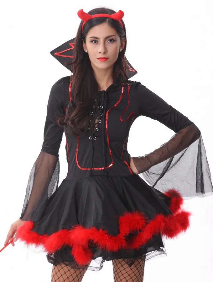 Для женщин индивидуальные демон костюмы для Хэллоуина Костюм Дьявола сказочный