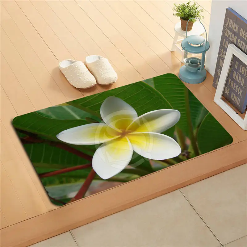 

U&!78 Custom Yellow frangipani Doormat Home Decor Door mat Floor Mat Bath Mats foot pad T-725Am78