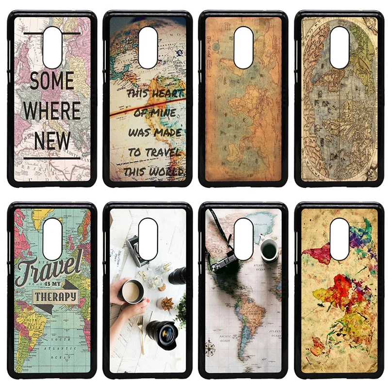 World Map Travel Just Go Cell Phone Case Hard Plastic Cover for Xiaomi Redmi 3X Mi 6 5 5S Plus Note 4X 2 3 3S 4 Pro Prime Shell |