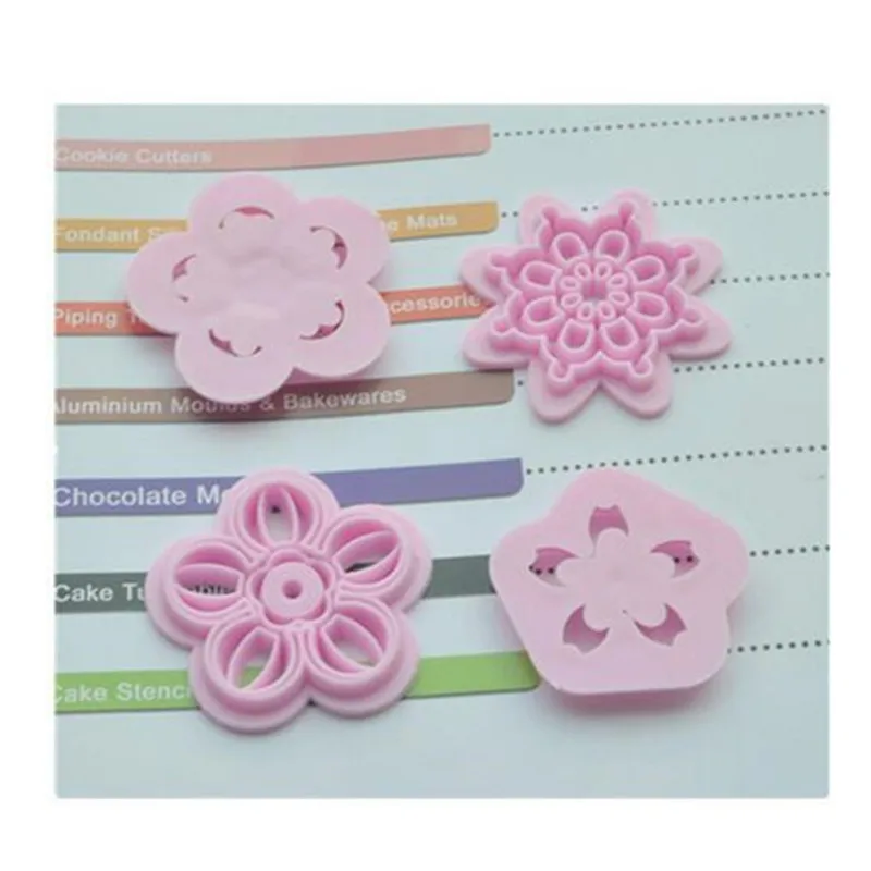 Пресс формы 4 шт./лот в виде лепестков цветов пресс для выпечки кондитерские