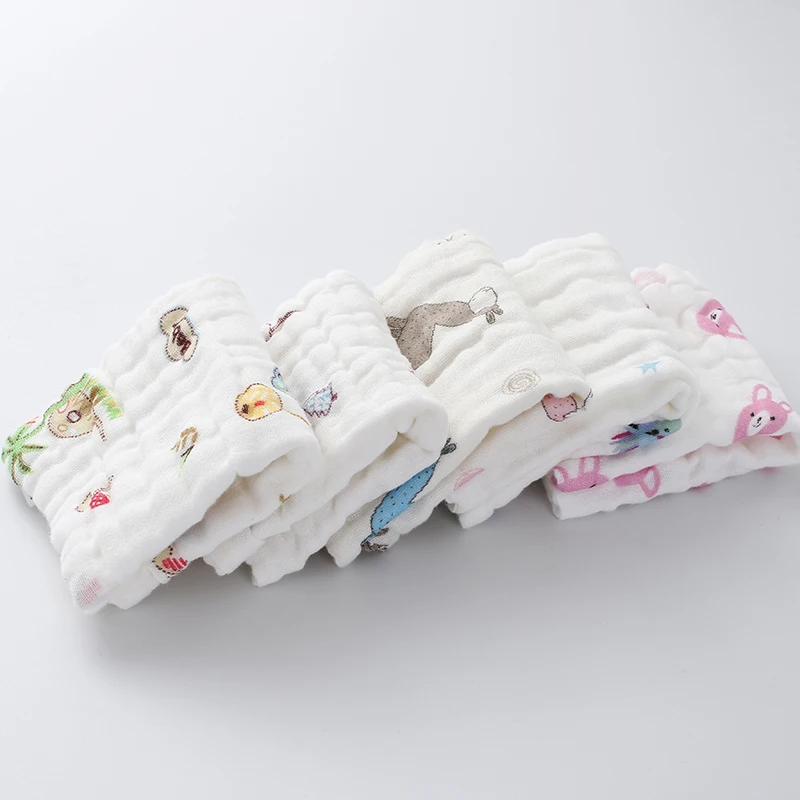 5 шт. хлопковый марлевый Детский платок с принтом слюнявчик полотенце для