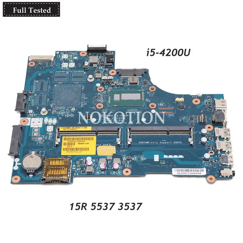 Материнская плата NOKOTION для ноутбука DELL inspirion 15R 3537 5537 материнская ЦП I5-4200U 000GCY VBW01 |