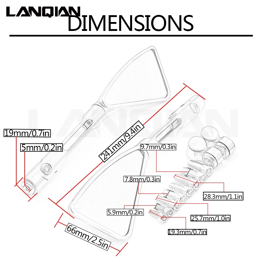

Universal Motorcycle Accessories Motorbike Rearview Mirror Motorcycle Mirror Folding Side Mirrors