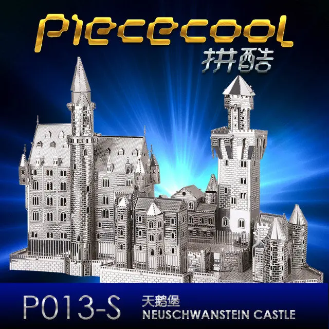 Piececool 3D металлическая головоломка &quotНовый Лебедь Замок Нойшванштайн&quot золото и