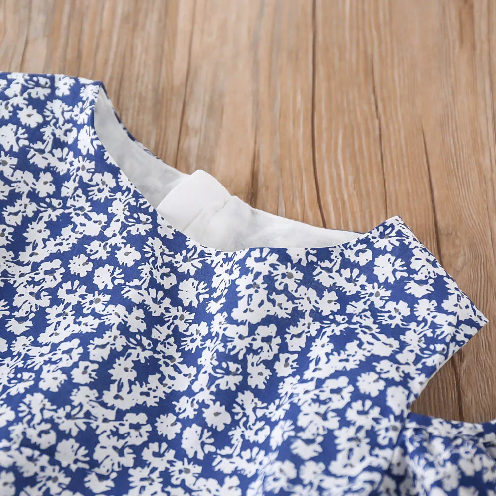 Hurave/Милая Детская Хлопковая одежда с принтом для маленьких девочек платья без