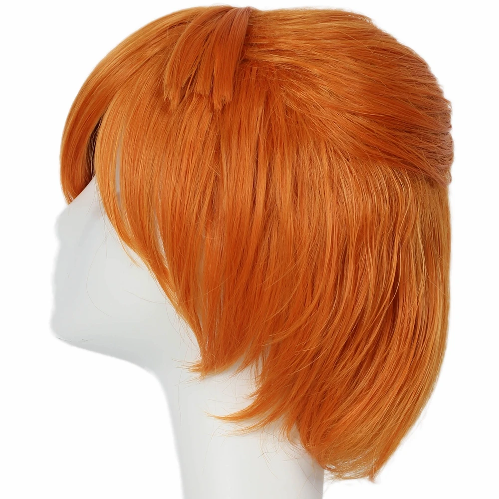 XCOSER аниме мистический косплей костюм из коротких оранжевых волос головной убор